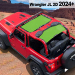 Shadeidea Jeep Wrangler Sun Shade Soft Top Roof JL 2-Door Mesh Sunshade Fit for 2024+ New Model Front and Rear 2-Pieces