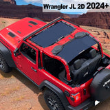 Shadeidea Jeep Wrangler Sun Shade Soft Top Roof JL 2-Door Mesh Sunshade Fit for 2024+ New Model Front and Rear 2-Pieces