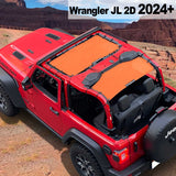 Shadeidea Jeep Wrangler Sun Shade Soft Top Roof JL 2-Door Mesh Sunshade Fit for 2024+ New Model Front and Rear 2-Pieces
