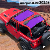 Shadeidea Jeep Wrangler Sun Shade Soft Top Roof JL 2-Door Mesh Sunshade Fit for 2024+ New Model Front and Rear 2-Pieces