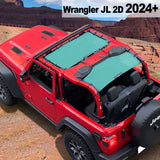 Shadeidea Jeep Wrangler Sun Shade Soft Top Roof JL 2-Door Mesh Sunshade Fit for 2024+ New Model Front and Rear 2-Pieces