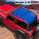Shadeidea Jeep Wrangler JL Sun Shade Soft Roof Top 2-Door Mesh Sunshade  Fit for 2024+ New Model Front and Rear and Back Full Length (One Piece)