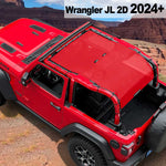 Shadeidea Jeep Wrangler JL Sun Shade Soft Roof Top 2-Door Mesh Sunshade  Fit for 2024+ New Model Front and Rear and Back Full Length (One Piece)