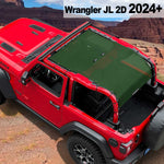 Shadeidea Jeep Wrangler JL Sun Shade Soft Roof Top 2-Door Mesh Sunshade  Fit for 2024+ New Model Front and Rear and Back Full Length (One Piece)