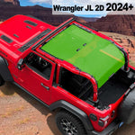 Shadeidea Jeep Wrangler JL Sun Shade Soft Roof Top 2-Door Mesh Sunshade  Fit for 2024+ New Model Front and Rear and Back Full Length (One Piece)