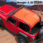 Shadeidea Jeep Wrangler JL Sun Shade Soft Roof Top 2-Door Mesh Sunshade  Fit for 2024+ New Model Front and Rear and Back Full Length (One Piece)