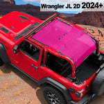 Shadeidea Jeep Wrangler JL Sun Shade Soft Roof Top 2-Door Mesh Sunshade  Fit for 2024+ New Model Front and Rear and Back Full Length (One Piece)