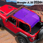 Shadeidea Jeep Wrangler JL Sun Shade Soft Roof Top 2-Door Mesh Sunshade  Fit for 2024+ New Model Front and Rear and Back Full Length (One Piece)