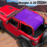 Shadeidea Jeep Wrangler JL Sun Shade Soft Roof Top 2-Door Mesh Sunshade  Fit for 2024+ New Model Front and Rear and Back Full Length (One Piece)