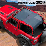 Shadeidea Jeep Wrangler JL Sun Shade Soft Roof Top 2-Door Mesh Sunshade  Fit for 2024+ New Model Front and Rear and Back Full Length (One Piece)