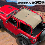 Shadeidea Jeep Wrangler JL Sun Shade Soft Roof Top 2-Door Mesh Sunshade  Fit for 2024+ New Model Front and Rear and Back Full Length (One Piece)