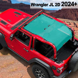 Shadeidea Jeep Wrangler JL Sun Shade Soft Roof Top 2-Door Mesh Sunshade  Fit for 2024+ New Model Front and Rear and Back Full Length (One Piece)