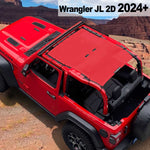 Shadeidea Jeep Wrangler Sun Shade Soft Top Roof JL 2-Door Mesh Sunshade Fit for 2024+ New Model Front and Rear One-Piece