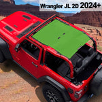 Shadeidea Jeep Wrangler Sun Shade Soft Top Roof JL 2-Door Mesh Sunshade Fit for 2024+ New Model Front and Rear One-Piece
