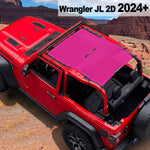 Shadeidea Jeep Wrangler Sun Shade Soft Top Roof JL 2-Door Mesh Sunshade Fit for 2024+ New Model Front and Rear One-Piece