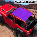 Shadeidea Jeep Wrangler Sun Shade Soft Top Roof JL 2-Door Mesh Sunshade Fit for 2024+ New Model Front and Rear One-Piece