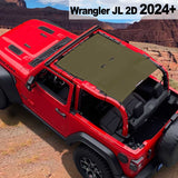 Shadeidea Jeep Wrangler Sun Shade Soft Top Roof JL 2-Door Mesh Sunshade Fit for 2024+ New Model Front and Rear One-Piece
