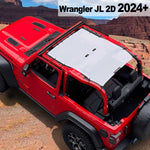 Shadeidea Jeep Wrangler Sun Shade Soft Top Roof JL 2-Door Mesh Sunshade Fit for 2024+ New Model Front and Rear One-Piece