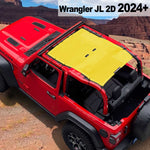Shadeidea Jeep Wrangler Sun Shade Soft Top Roof JL 2-Door Mesh Sunshade Fit for 2024+ New Model Front and Rear One-Piece
