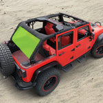 Jeep Wrangler Sun Shade JK 4 Door Back Mesh Screen Sunshade SAHARA RUBICON SPORT S Top Cover UV Blocker - One time Install 10 year Warranty