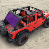 Jeep Wrangler Sun Shade JK 4 Door Back Mesh Screen Sunshade SAHARA RUBICON SPORT S Top Cover UV Blocker - One time Install 10 year Warranty