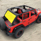 Jeep Wrangler Sun Shade JK 4 Door Back Mesh Screen Sunshade SAHARA RUBICON SPORT S Top Cover UV Blocker - One time Install 10 year Warranty