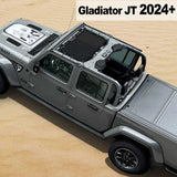 Shadeidea Jeep Sun Shade Soft Roof Top Mesh Sunshade  Fit for Wrangler JL 2-Door/4-Door and Gladiator JT 2024+ New Model Front Shade
