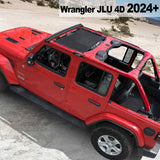Shadeidea Jeep Sun Shade Soft Roof Top Mesh Sunshade  Fit for Wrangler JL 2-Door/4-Door and Gladiator JT 2024+ New Model Front Shade
