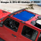 Shadeidea Jeep Sun Shade Soft Roof Top Mesh Sunshade  Fit for Wrangler JL 2-Door/4-Door and Gladiator JT 2024+ New Model Front Shade