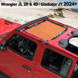 Shadeidea Jeep Sun Shade Soft Roof Top Mesh Sunshade  Fit for Wrangler JL 2-Door/4-Door and Gladiator JT 2024+ New Model Front Shade