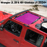 Shadeidea Jeep Sun Shade Soft Roof Top Mesh Sunshade  Fit for Wrangler JL 2-Door/4-Door and Gladiator JT 2024+ New Model Front Shade