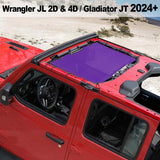 Shadeidea Jeep Sun Shade Soft Roof Top Mesh Sunshade  Fit for Wrangler JL 2-Door/4-Door and Gladiator JT 2024+ New Model Front Shade