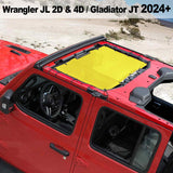 Shadeidea Jeep Sun Shade Soft Roof Top Mesh Sunshade  Fit for Wrangler JL 2-Door/4-Door and Gladiator JT 2024+ New Model Front Shade