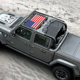 Jeep Gladiator Sunshade JT (2018-2023) 4 Door Top Sun Shade Front and Rear 2-pieces Mesh Screen Wrangler Cover UV Blocker - 10 Year Warranty