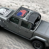 Jeep Gladiator Sunshade JT (2018-2023) 4 Door Top Sun Shade Front and Rear 2-pieces Mesh Screen Wrangler Cover UV Blocker - 10 Year Warranty