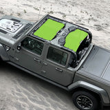 Jeep Gladiator Sunshade JT (2018-2023) 4 Door Top Sun Shade Front and Rear 2-pieces Mesh Screen Wrangler Cover UV Blocker - 10 Year Warranty