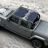 Jeep Gladiator Sunshade JT (2018-2023) 4 Door Top Sun Shade Front and Rear 2-pieces Mesh Screen Wrangler Cover UV Blocker - 10 Year Warranty