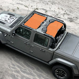 Jeep Gladiator Sunshade JT (2018-2023) 4 Door Top Sun Shade Front and Rear 2-pieces Mesh Screen Wrangler Cover UV Blocker - 10 Year Warranty