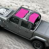 Jeep Gladiator Sunshade JT (2018-2023) 4 Door Top Sun Shade Front and Rear 2-pieces Mesh Screen Wrangler Cover UV Blocker - 10 Year Warranty