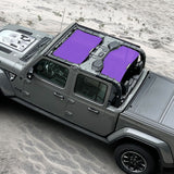 Jeep Gladiator Sunshade JT (2018-2023) 4 Door Top Sun Shade Front and Rear 2-pieces Mesh Screen Wrangler Cover UV Blocker - 10 Year Warranty