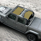 Jeep Gladiator Sunshade JT (2018-2023) 4 Door Top Sun Shade Front and Rear 2-pieces Mesh Screen Wrangler Cover UV Blocker - 10 Year Warranty