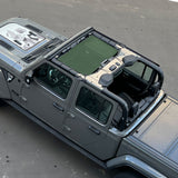 Jeep Gladiator Sunshade JT 4 Door Top Sun Shade Front Mesh Screen Wrangler Cover UV Blocker (2018-2023) - 10 Year Warranty