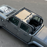 Jeep Gladiator Sunshade JT 4 Door Top Sun Shade Front Mesh Screen Wrangler Cover UV Blocker (2018-2023) - 10 Year Warranty