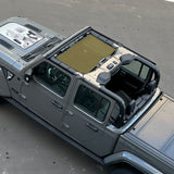 Jeep Gladiator Sunshade JT 4 Door Top Sun Shade Front Mesh Screen Wrangler Cover UV Blocker (2018-2023) - 10 Year Warranty