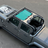 Jeep Gladiator Sunshade JT 4 Door Top Sun Shade Front Mesh Screen Wrangler Cover UV Blocker (2018-2023) - 10 Year Warranty