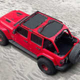 Shadeidea Vehicle covers, not fitted Jeep Wrangler Sun Shade JL Unlimited 4 Door Front and Rear 2 pieces Mesh Screen Sunshade JLU 2018-2023 Top Cover UV Blocker - 10 year Warranty