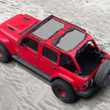 Shadeidea Vehicle covers, not fitted Jeep Wrangler Sun Shade JL Unlimited 4 Door Front and Rear 2 pieces Mesh Screen Sunshade JLU 2018-2023 Top Cover UV Blocker - 10 year Warranty