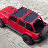 Shadeidea Vehicle covers, not fitted Jeep Wrangler Sun Shade JL Unlimited 4 Door Front and Rear 2 pieces Mesh Screen Sunshade JLU 2018-2023 Top Cover UV Blocker - 10 year Warranty