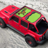 Shadeidea Vehicle covers, not fitted Jeep Wrangler Sun Shade JL Unlimited 4 Door Front and Rear 2 pieces Mesh Screen Sunshade JLU 2018-2023 Top Cover UV Blocker - 10 year Warranty