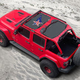 Shadeidea Vehicle covers, not fitted Jeep Wrangler Sun Shade JL Unlimited 4 Door Front and Rear 2 pieces Mesh Screen Sunshade JLU 2018-2023 Top Cover UV Blocker - 10 year Warranty